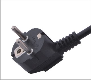 歐標三芯彎頭電源線